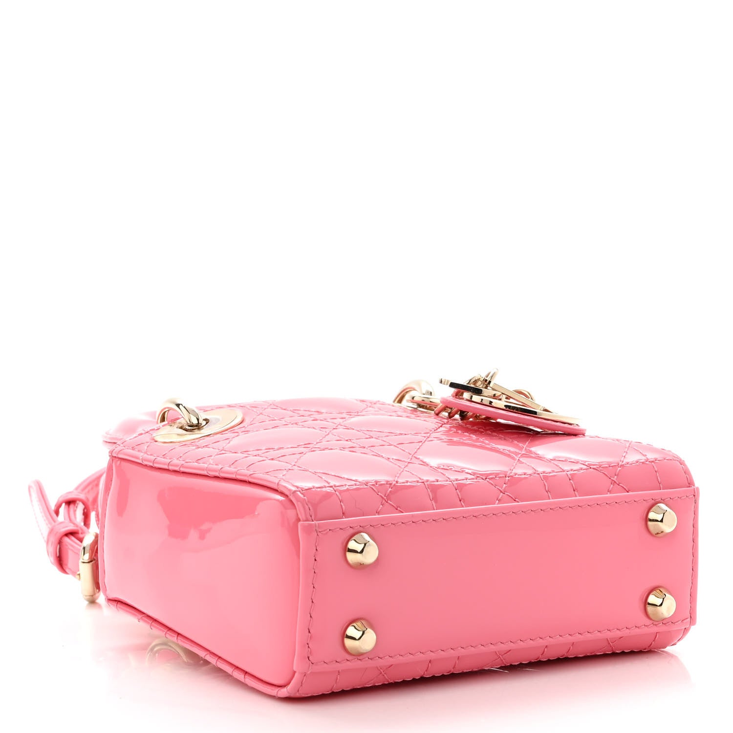 Christian Dior Patent Cannage Micro Lady Dior Peony Pink 4 of 9