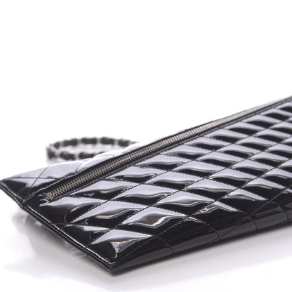 Chanel Patent Geometric Quilted Kaleidoscope Clutch Black 9 of 11