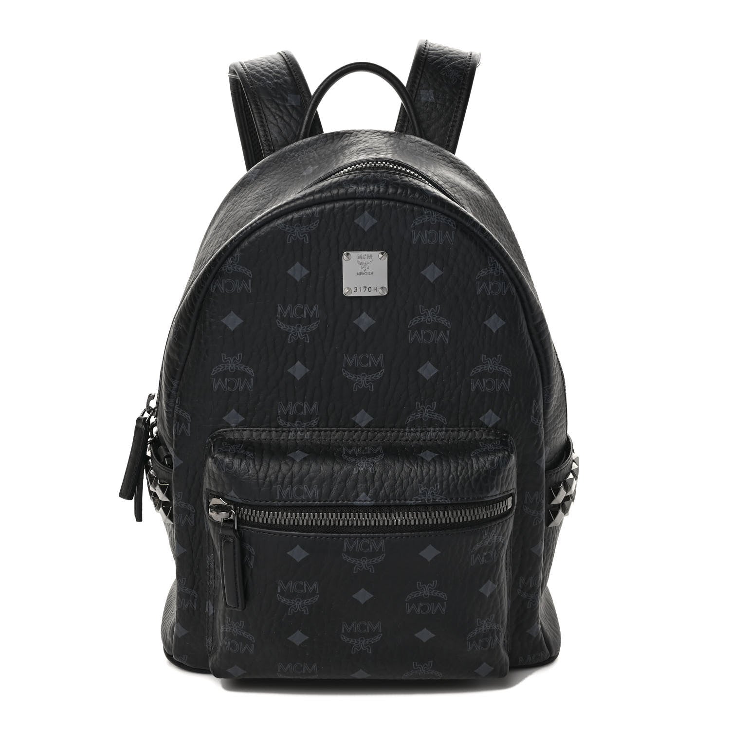MCM Visetos Small Side Stud Stark Backpack Black 1 of 9