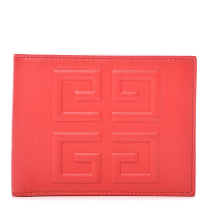 Givenchy Lambskin Logo Emblem Bi-Fold Wallet Red 1 of 8