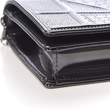 Christian Dior Metallic Patent Micro-Cannage Diorama Wallet on Chain Pouch Onyx Black 8 of 9