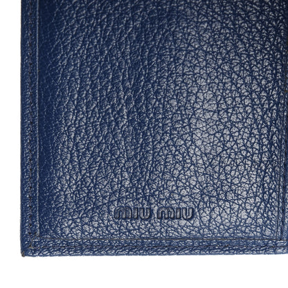 Miu Miu Goatskin Madras Flap Wallet Cobalto 5 of 6