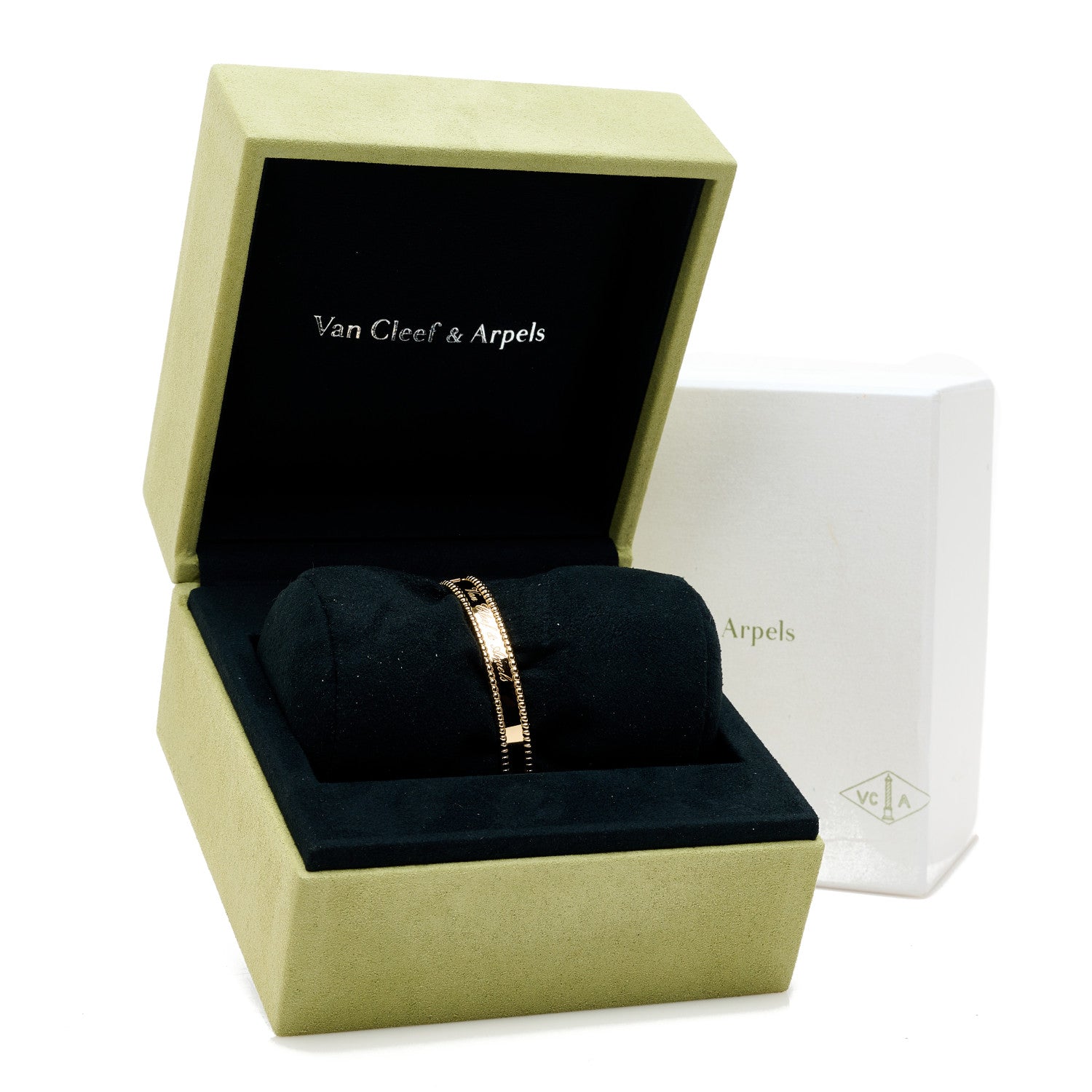 Van Cleef & Arpels 18K Yellow Gold Perlee Signature Bangle Bracelet XS 4 of 4