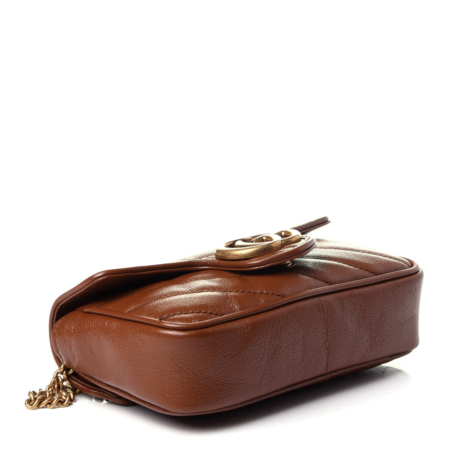 Azalea Calfskin Matelasse Diagonal Super Mini GG Marmont Shoulder Bag Cuir