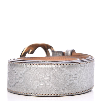 Gucci Guccissima Interlocking G Belt 95 38 Silver 3 of 11