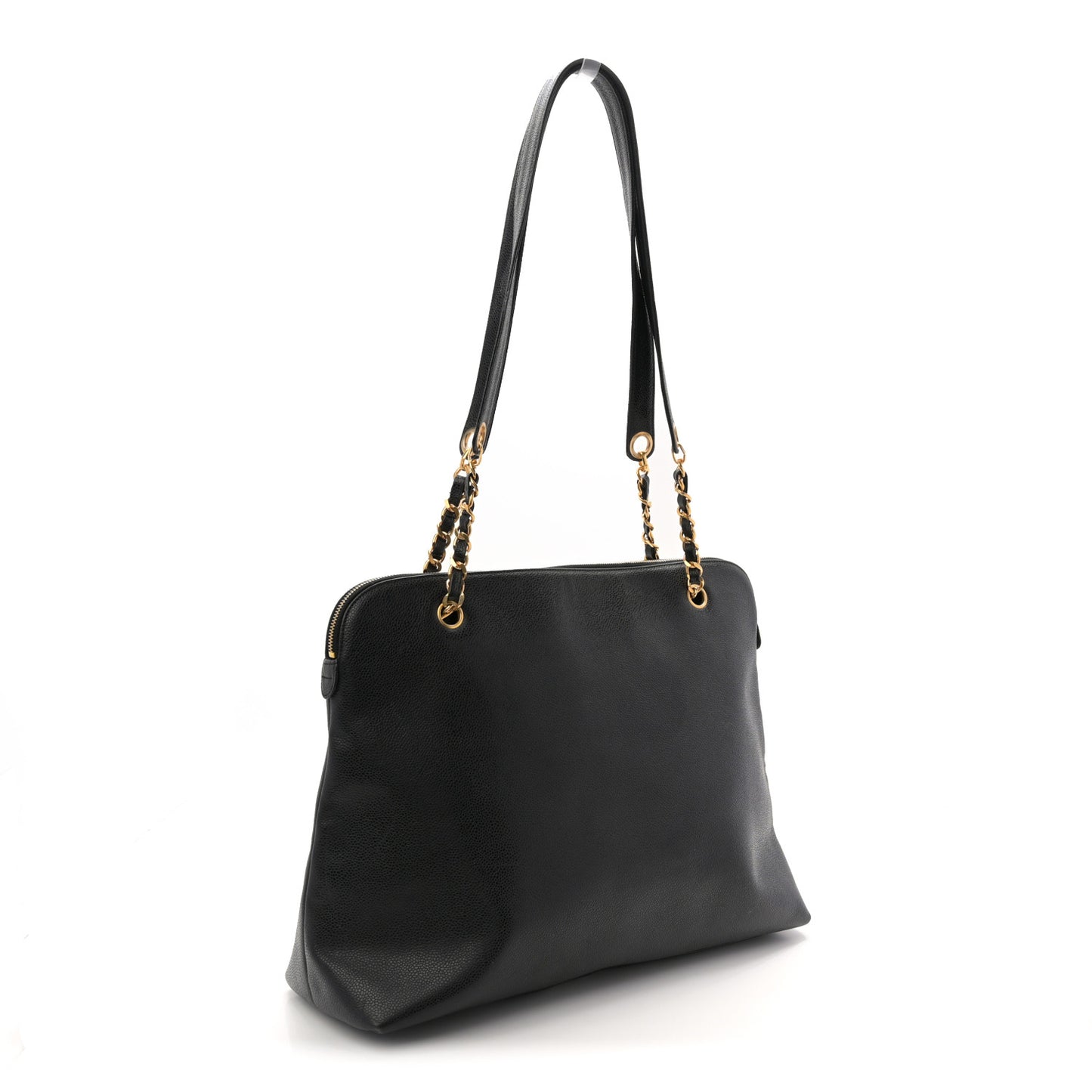 Caviar Large CC Shoulder Bag Black Black