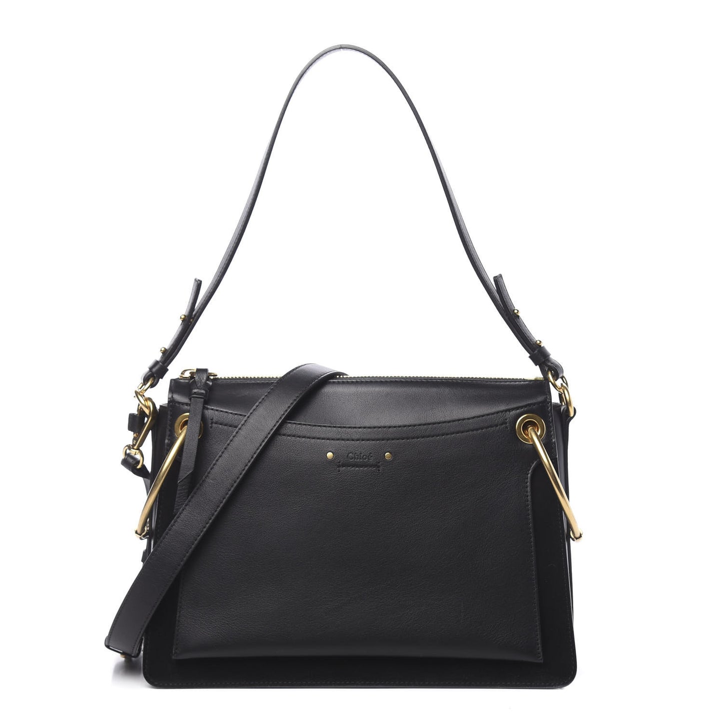 Calfskin Suede Medium Roy Bag Black