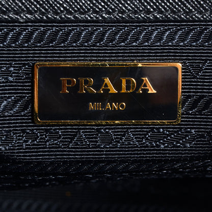 Prada Saffiano Lux Small Double Zip Tote Nero Black 3 of 10