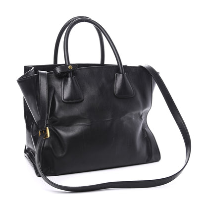 Prada City Calf Front Pocket Tote Black 2 of 9