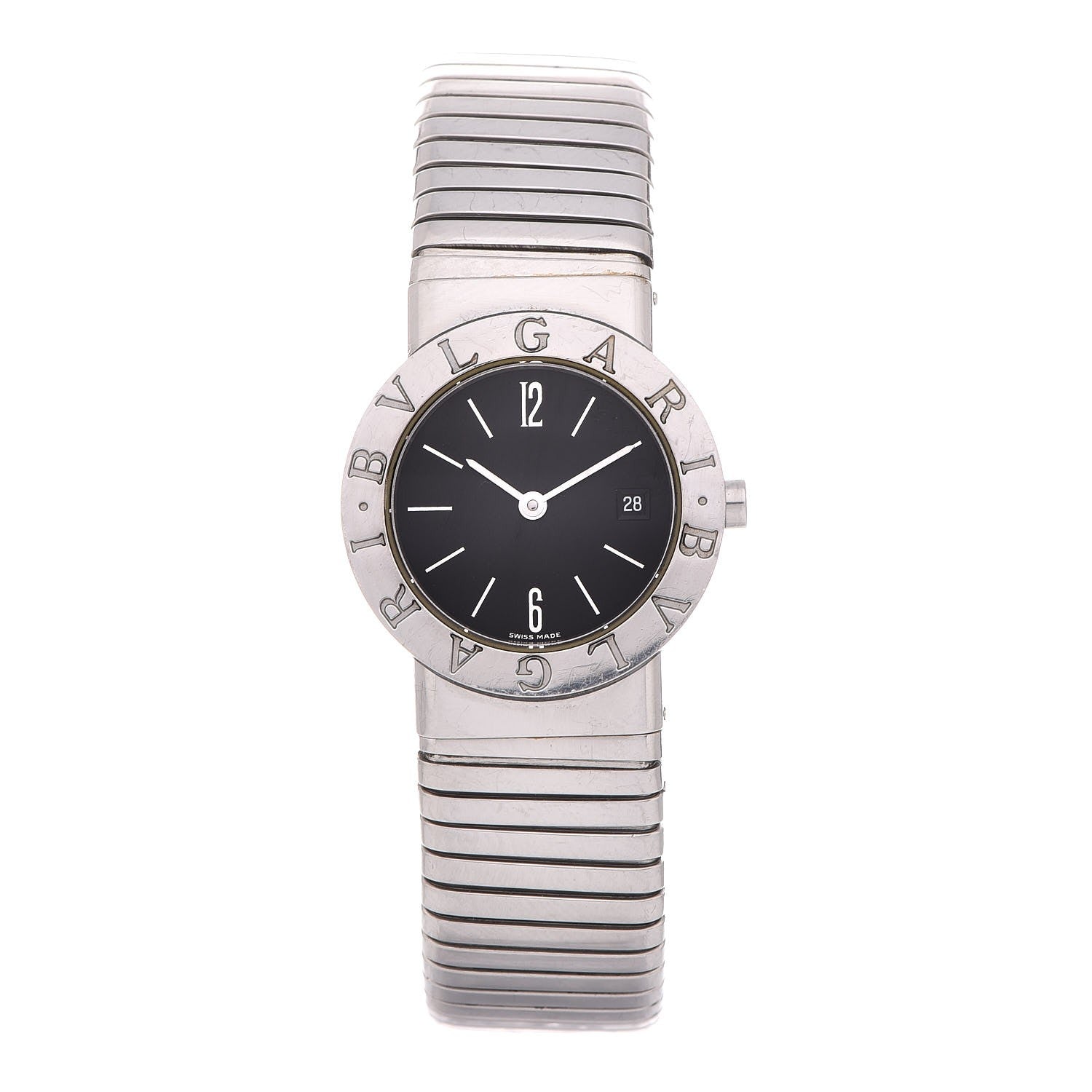 Bulgari Stainless Steel 26mm Tubogas Quartz Watch Black 1 of 7