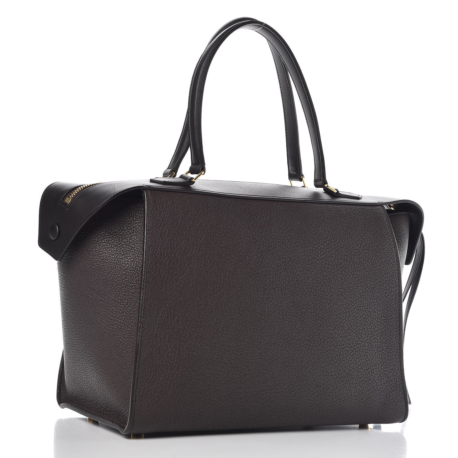 Celine Goatskin Smooth Calfskin Small Ring Bag Dark Taupe 3 of 13