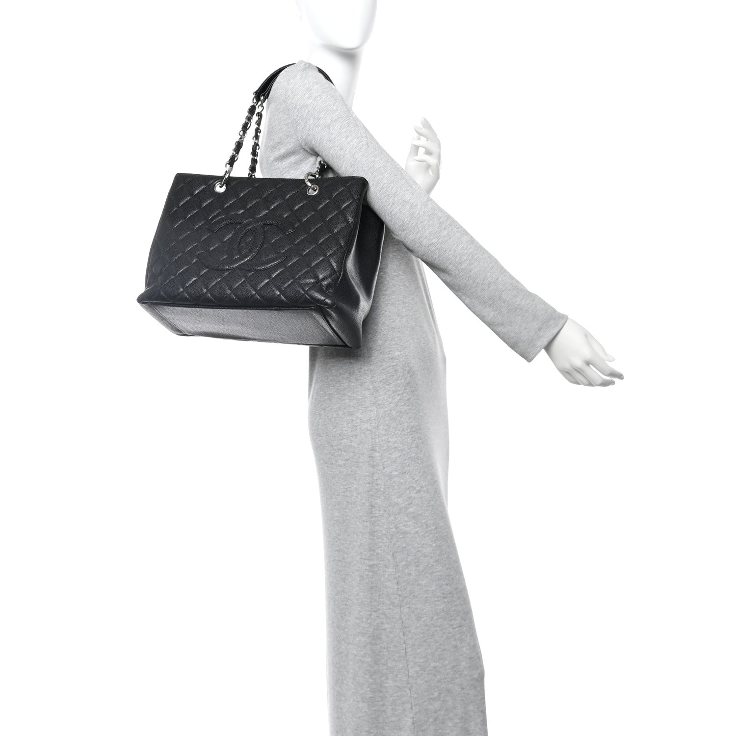 Chanel Caviar Quilted Grand Shopping Tote GST Black 2 of 11