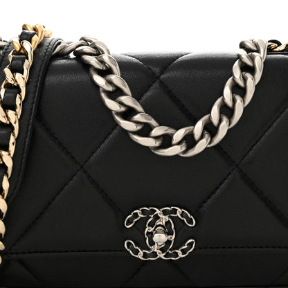 Chanel Lambskin Quilted Chanel 19 Wallet On Chain WOC Black 9 of 14
