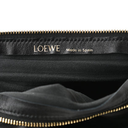 Loewe Lambskin Pleated Bracelet Pouch Shoulder Bag Black 6 of 10