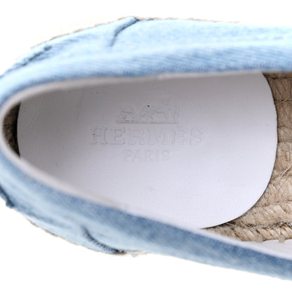 Hermes Denim Canvas Womens Trip Espadrilles 36 Bleu Clair 7 of 9