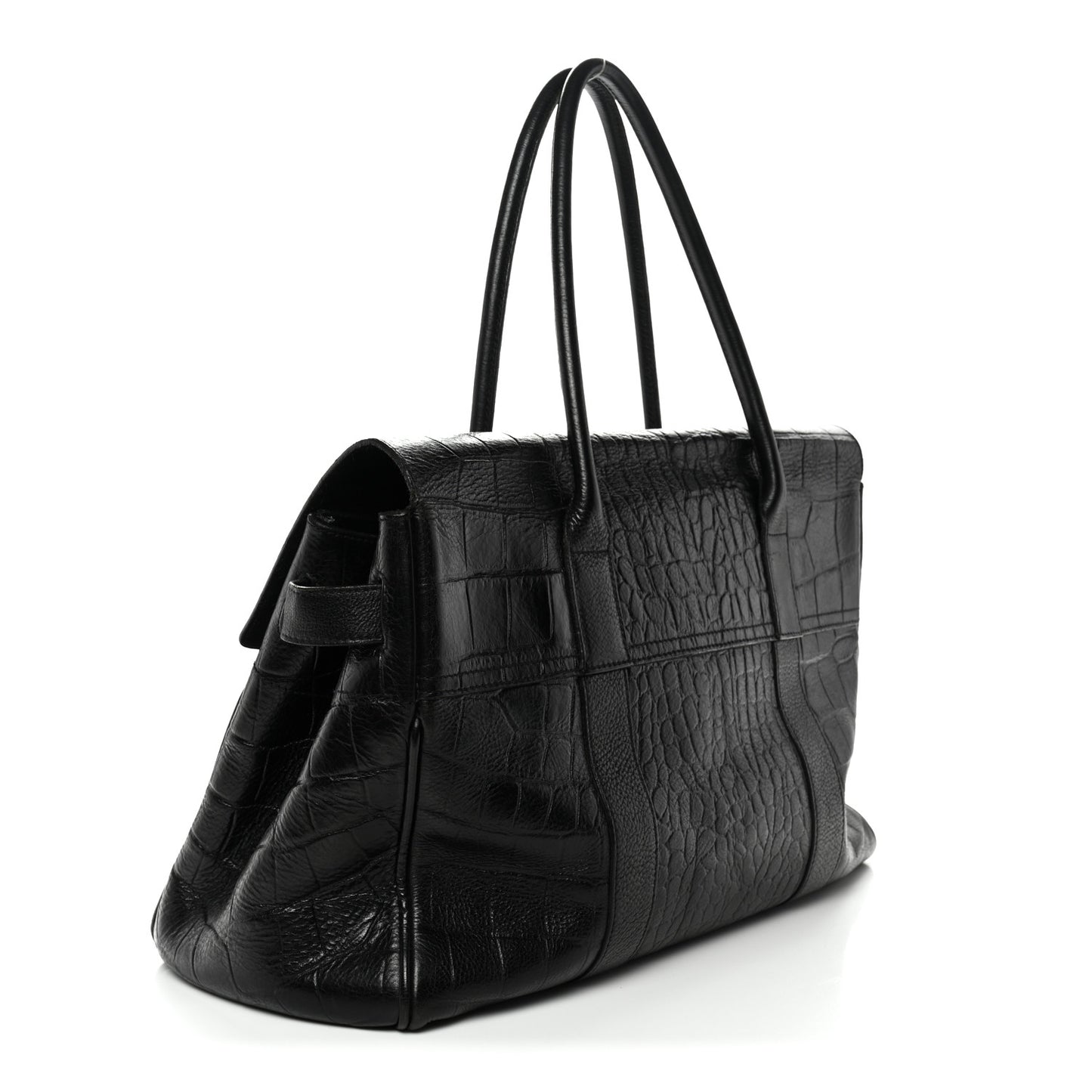 Calfskin Crocodile Embossed Bayswater Black
