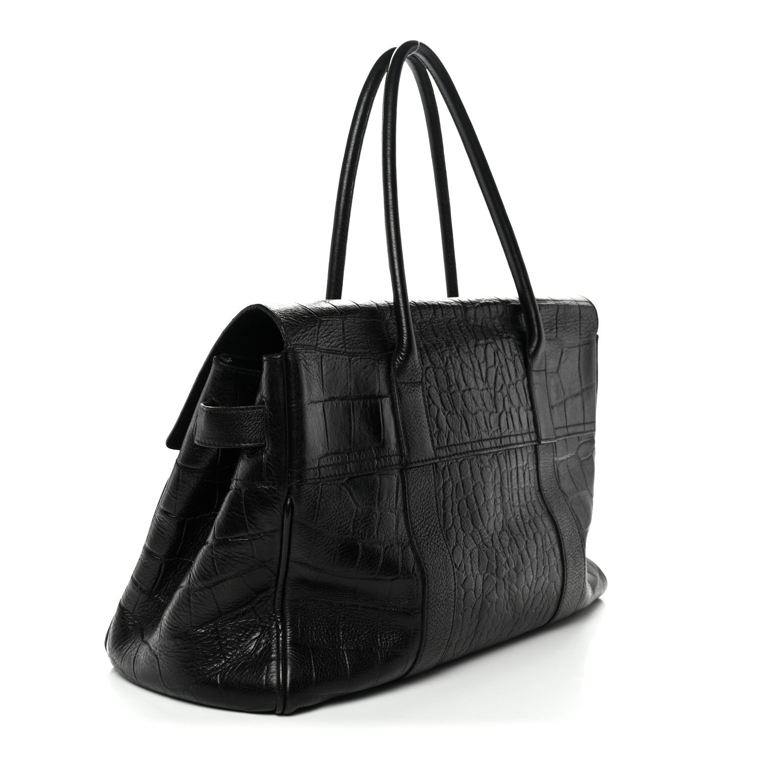 Mulberry Calfskin Crocodile Embossed Bayswater Black 3 of 13