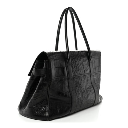 Mulberry Calfskin Crocodile Embossed Bayswater Black 3 of 13