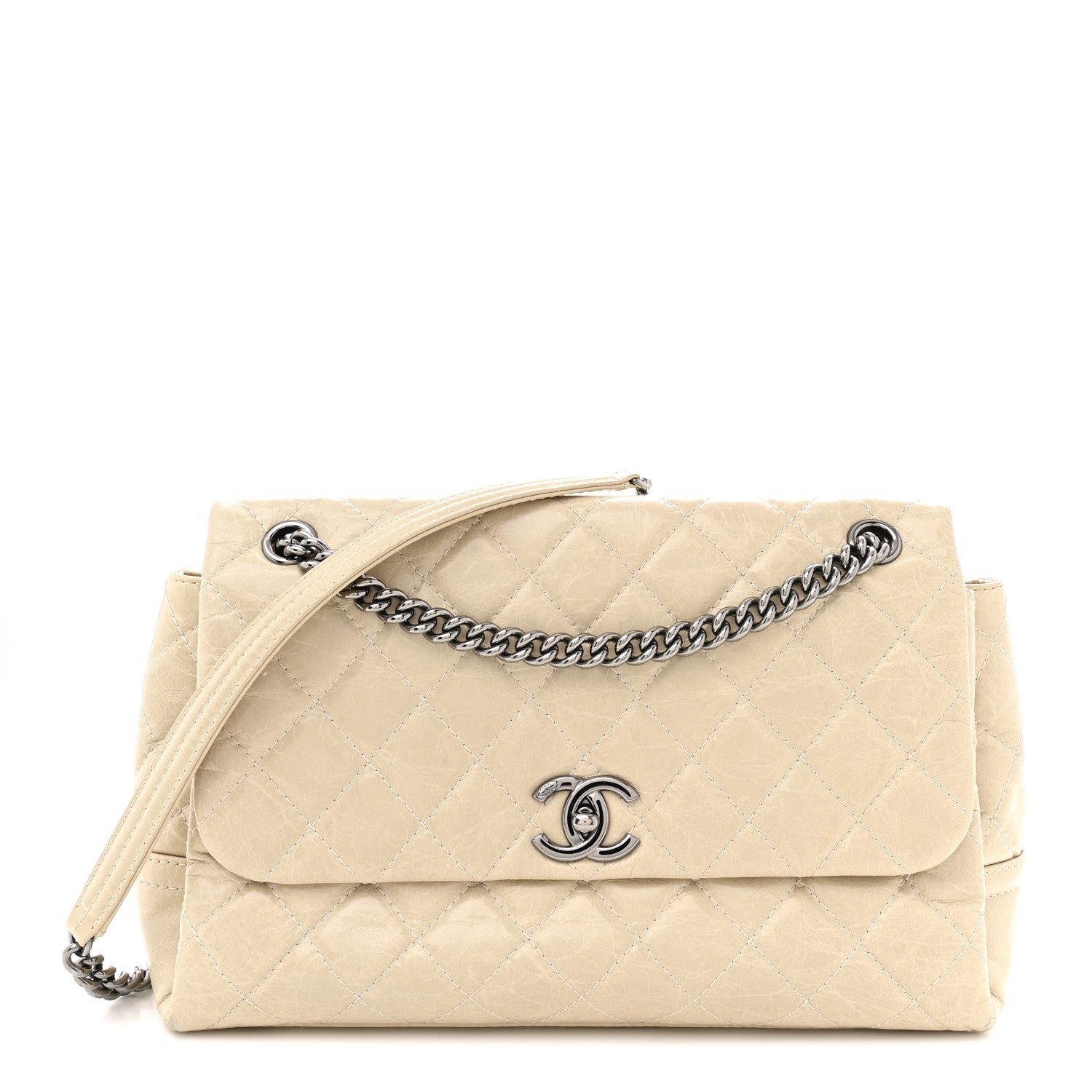 Chanel Glazed Calfskin Quilted Medium Lady Pearly Flap Light Beige 1 of 11