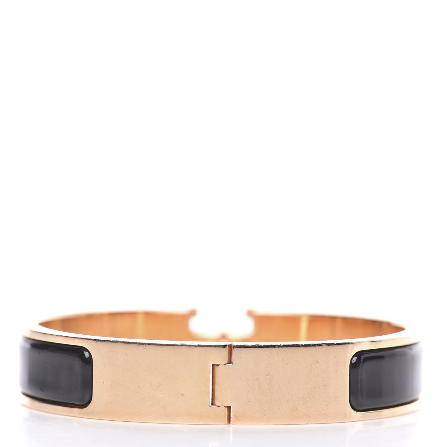 Enamel Narrow Clic Clac H Bracelet PM Black