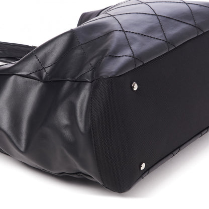 Chanel Coated Canvas Quilted Large Paris Biarritz Tote Black 6 of 9
