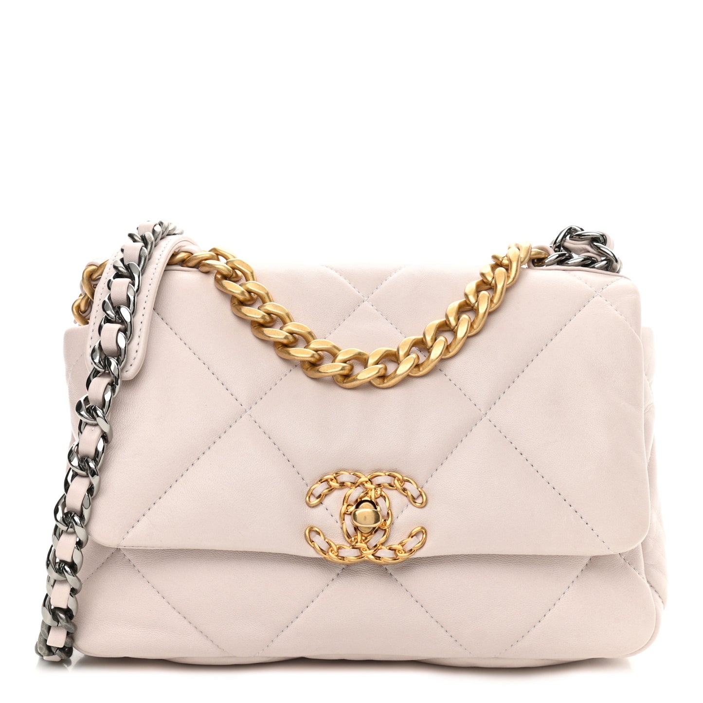 Lambskin Quilted Medium Chanel 19 Flap Light Pink