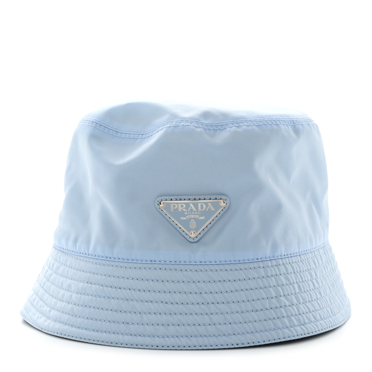 Re-Nylon Metal Triangle Logo Womens Bucket Hat M Celeste