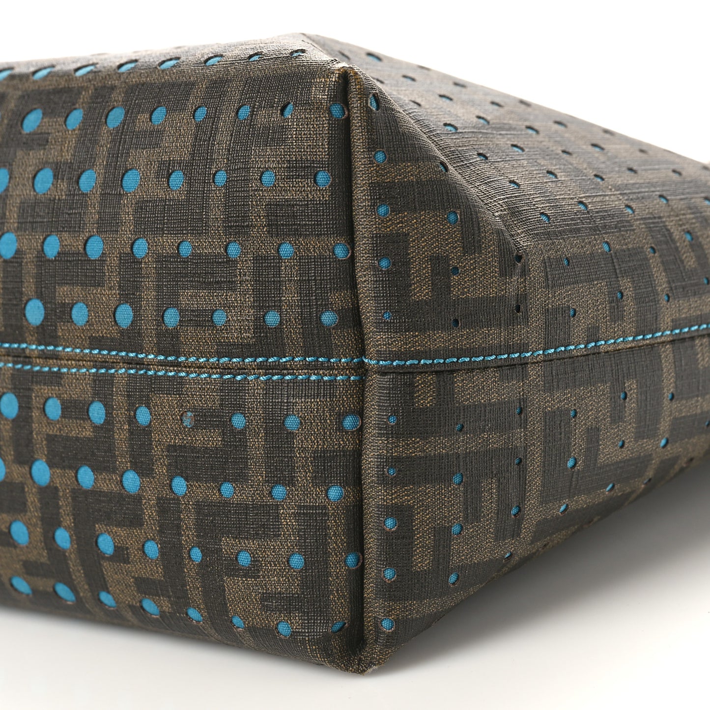 Zucca Spalmati Perforated Medium Roll Tote Tobacco Pavone