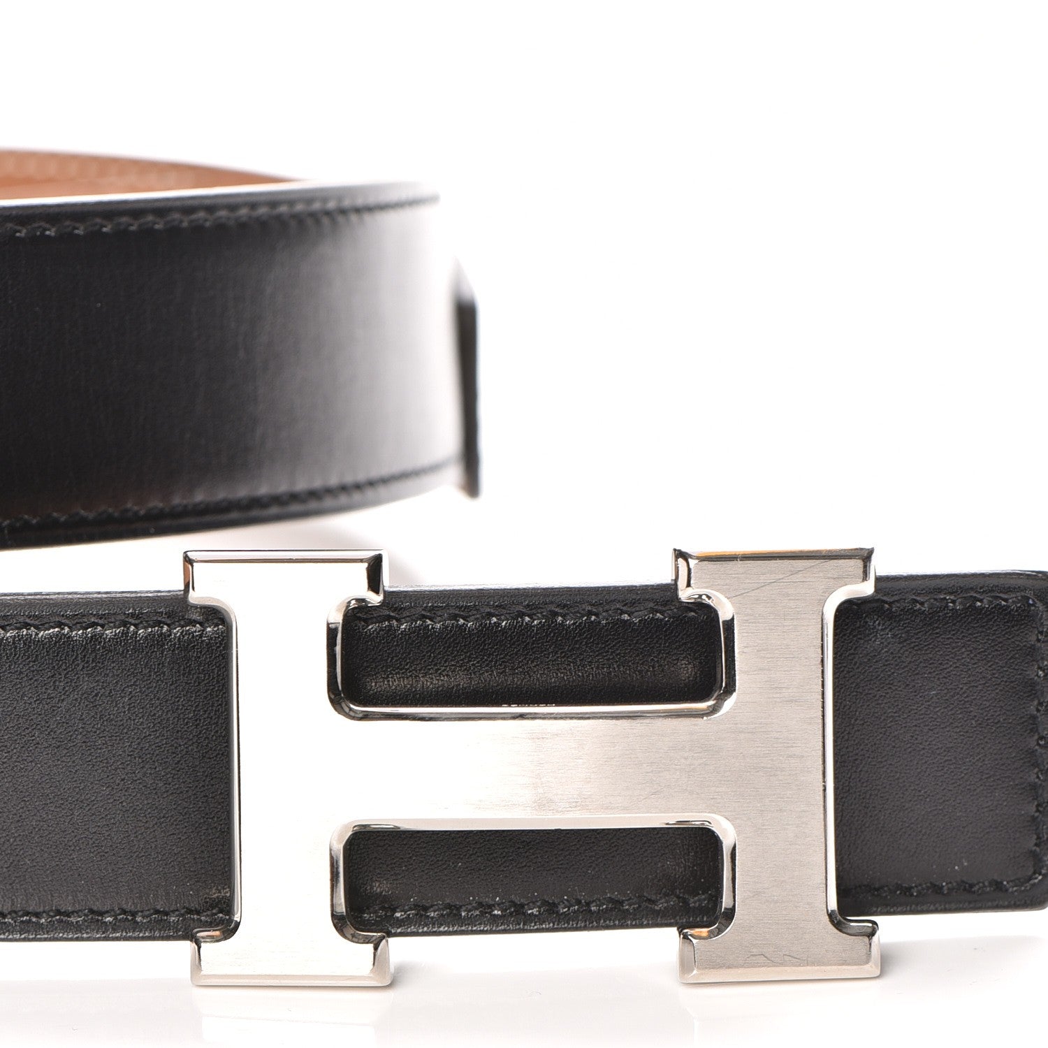 Hermes Box Taurillon Clemence 32mm H Belt 80 Black Gold 8 of 12