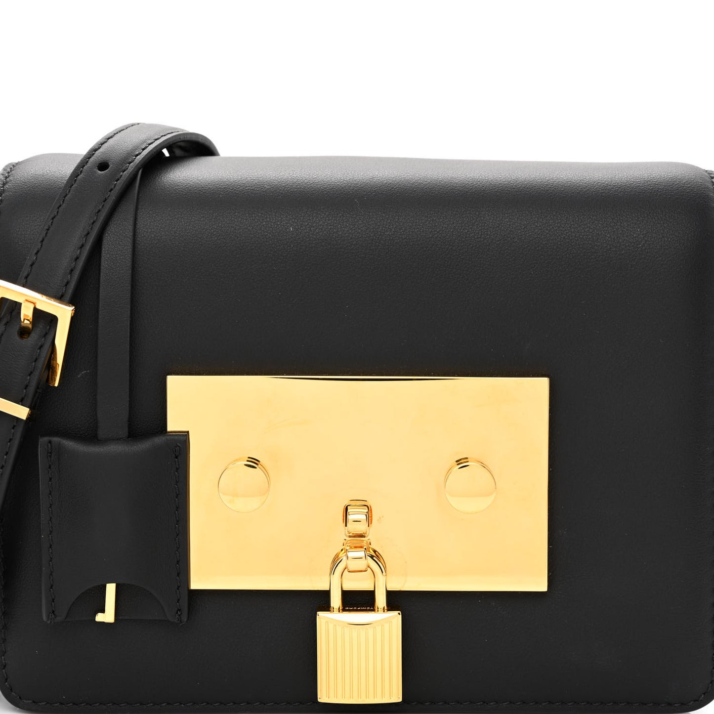 Calfskin Padlock Crossbody Black