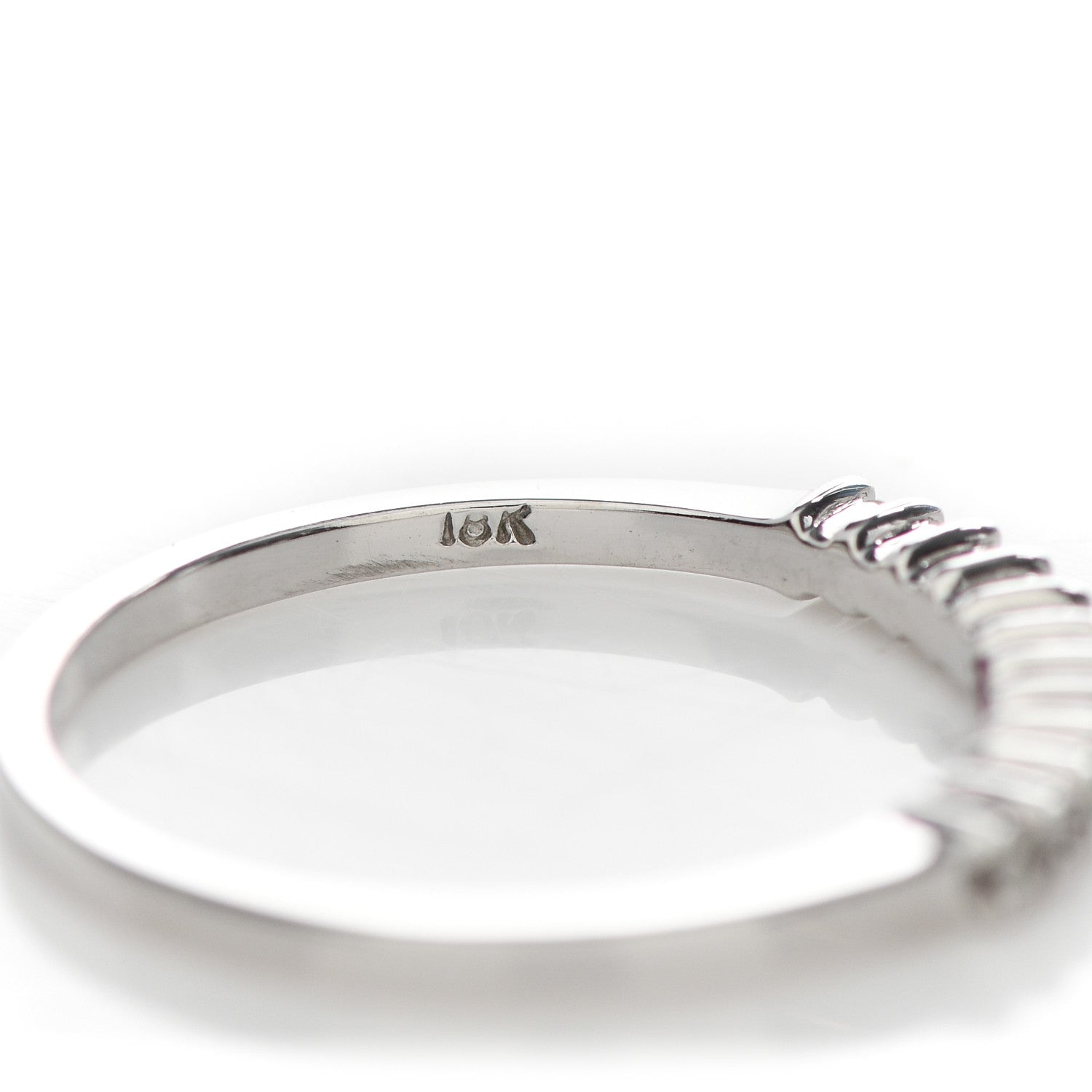 Roberto Coin 18K White Gold Diamond Half Band Ring 52 6 5 of 5