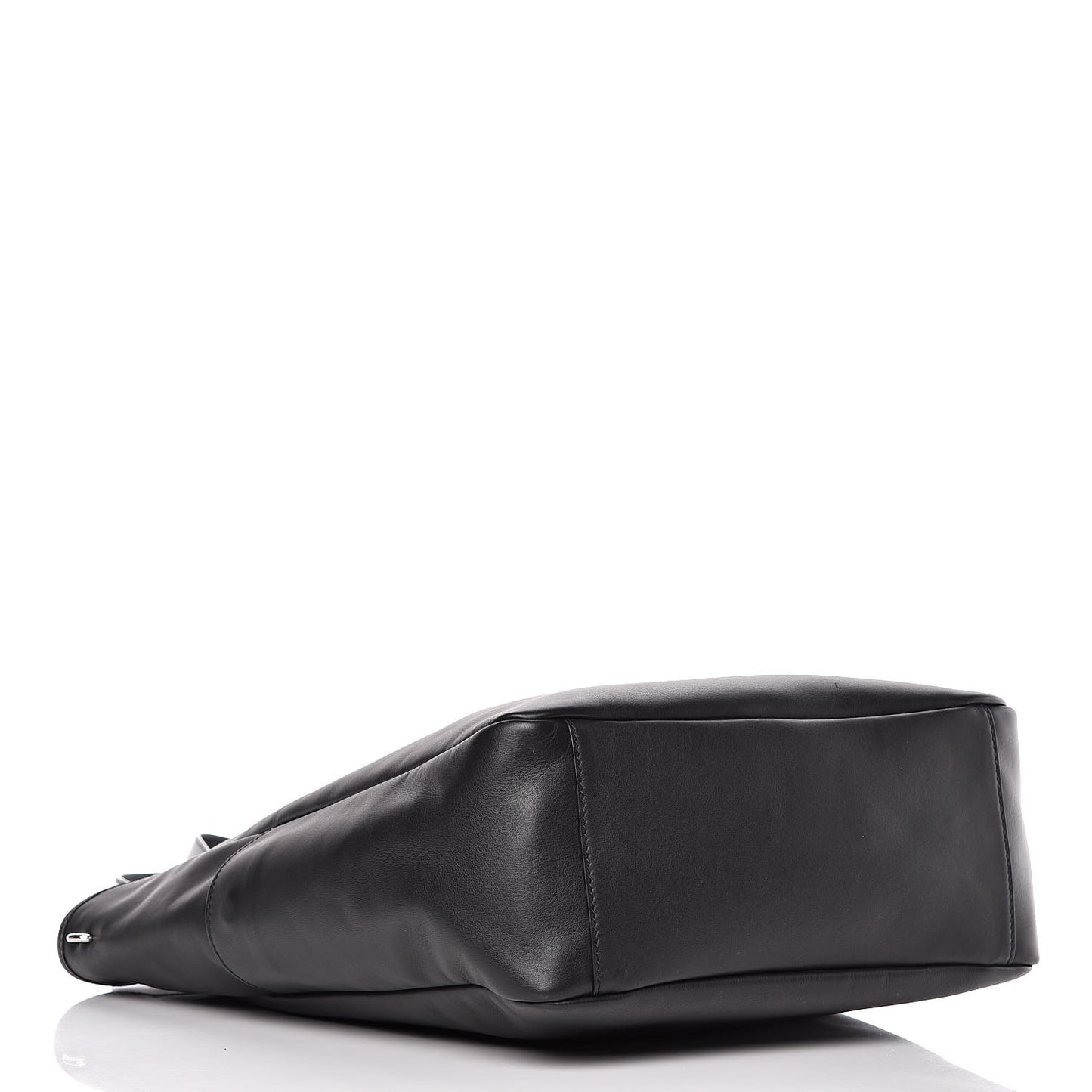 Calfskin Perforated Skull Tote Black