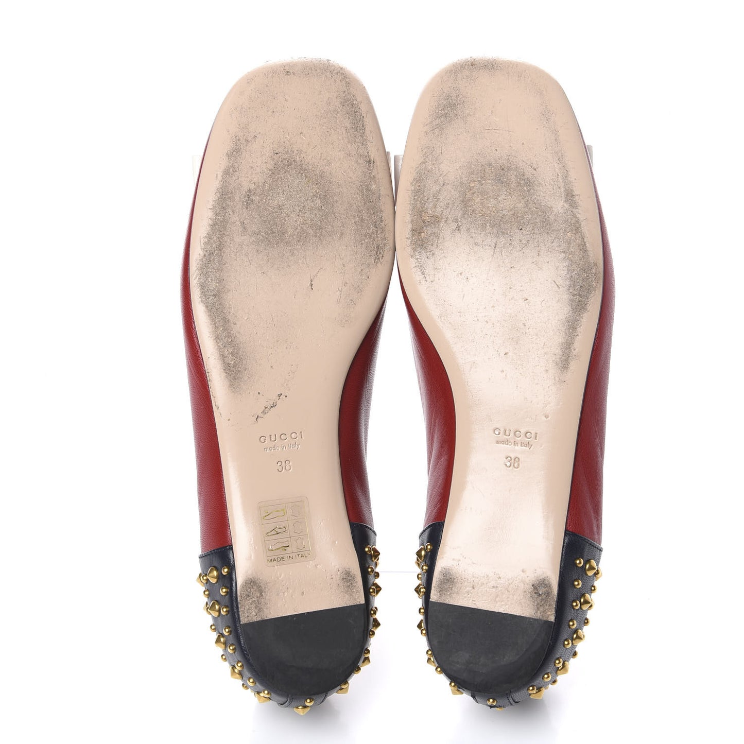 Calfskin Studded Lexi Ballerina Flats 38 Red