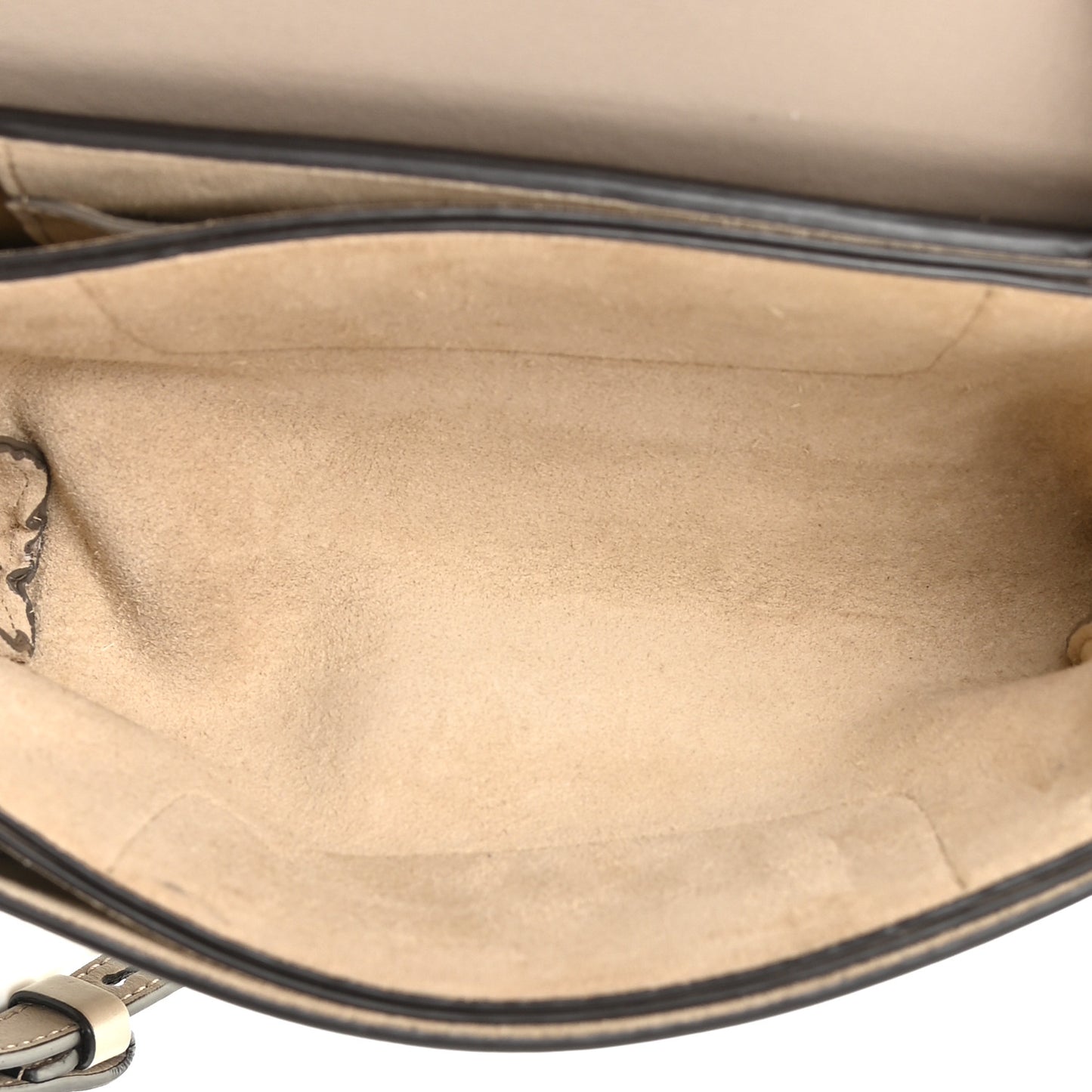 Suede Calfskin Small Faye Shoulder Bag Motty Grey