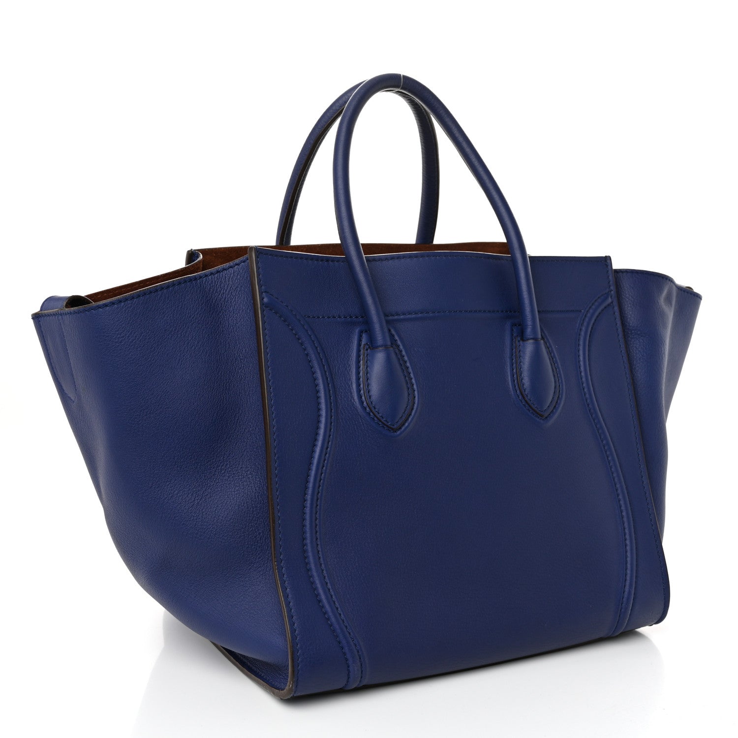 Celine Grained Calfskin Medium Phantom Luggage Indigo 3 of 10