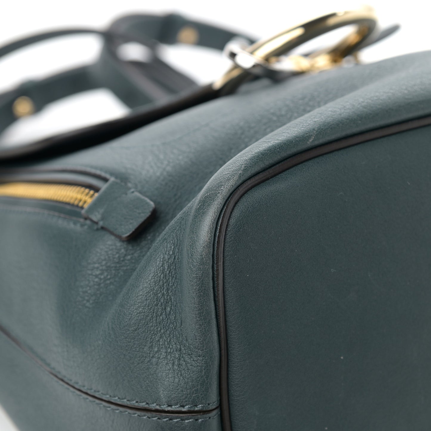 Suede Calfskin Small Faye Backpack Silver Blue