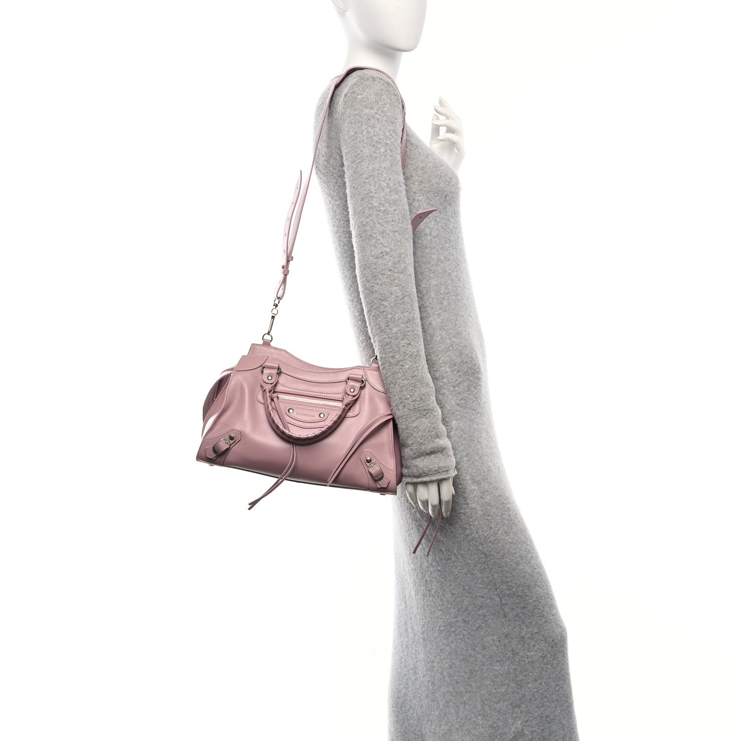 Balenciaga Grained Calfskin Neo Classic Silver Hardware S City Powder Pink 2 of 10