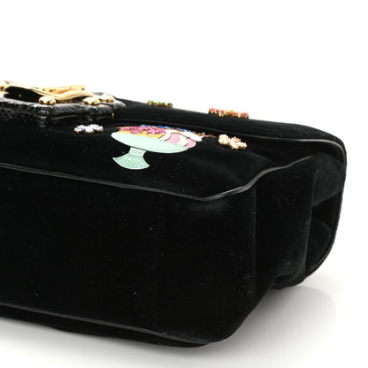 Dolce & Gabbana Velvet Watersnake Embellished Lucia Shoulder Bag 7 of 8