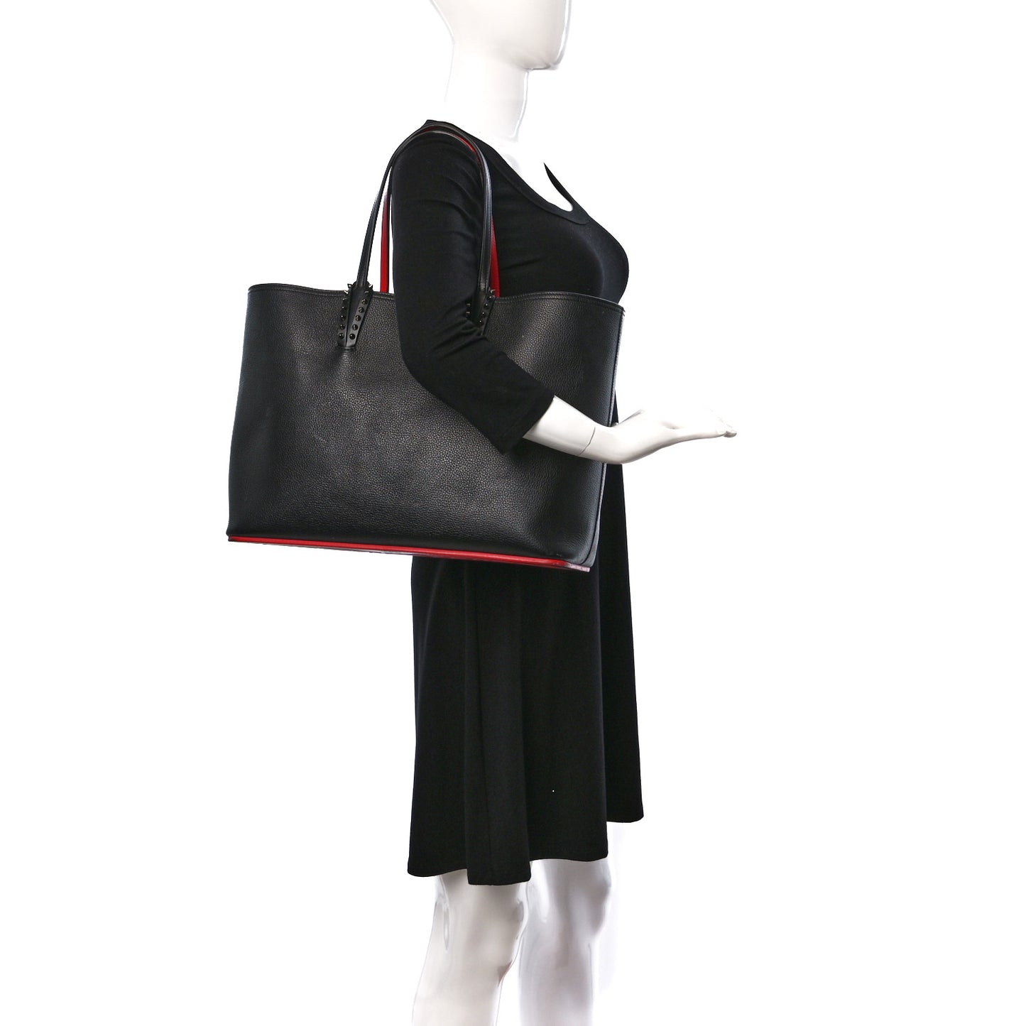 Calfskin Spikes East West Cabata Tote Black