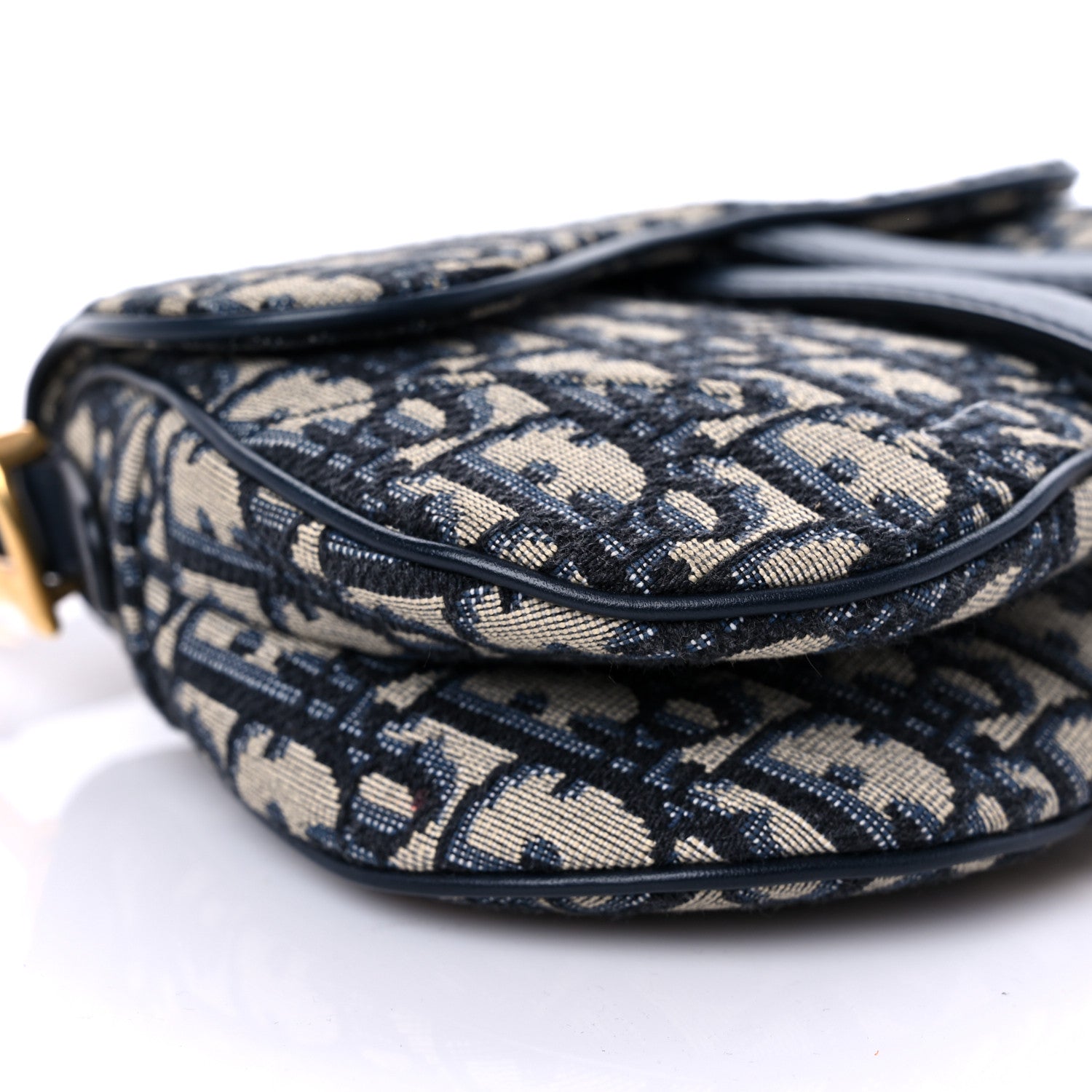 Christian Dior Oblique Mini Saddle Bag Blue 8 of 12
