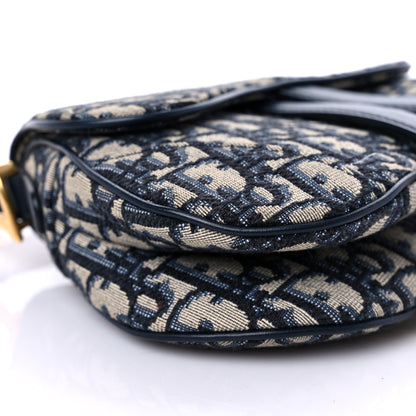 Christian Dior Oblique Mini Saddle Bag Blue 8 of 12