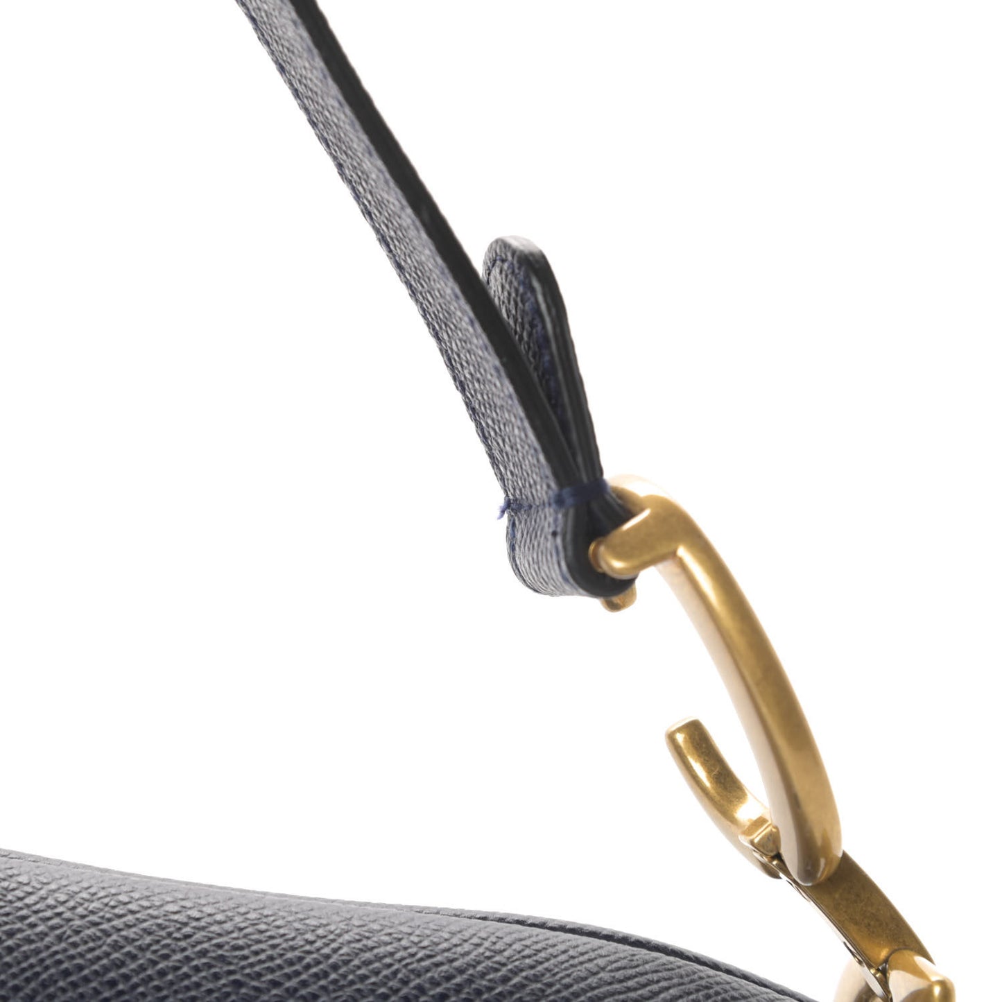 Grained Calfskin Saddle Bag Navy