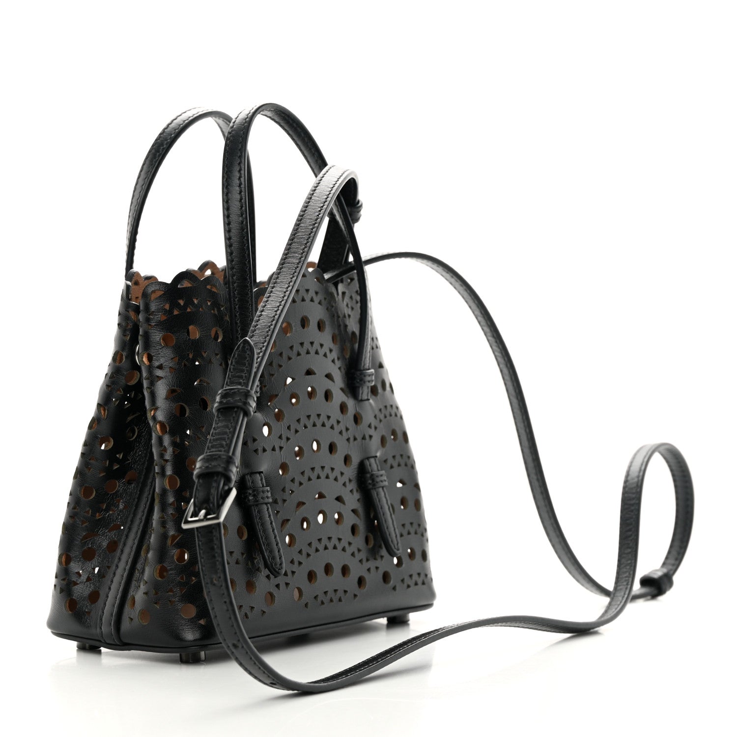 Alaia Calfskin Vienne Wave Mina 16 Bag  Black 3 of 13