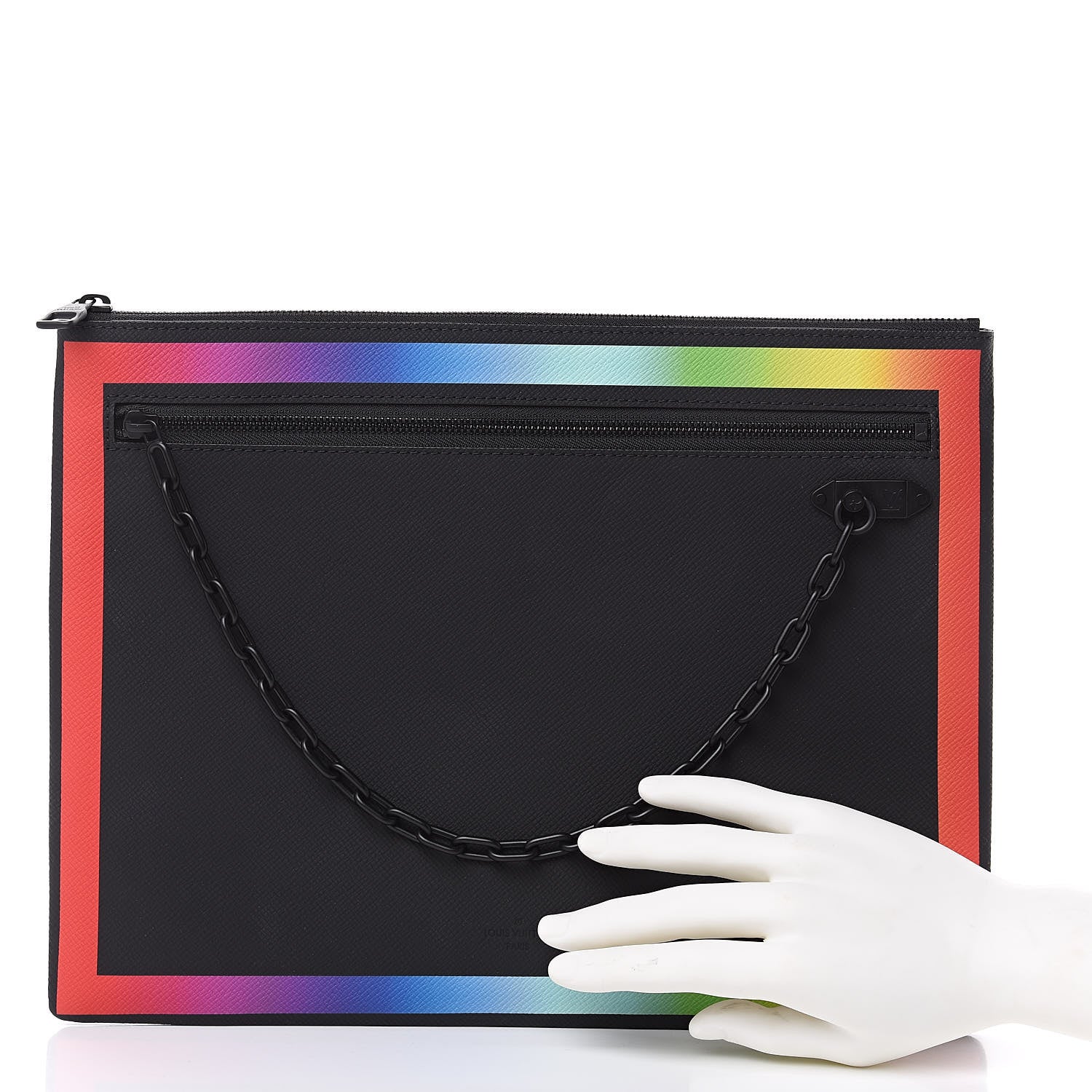 Louis Vuitton Taiga Rainbow Pochette A4 Black 2 of 10