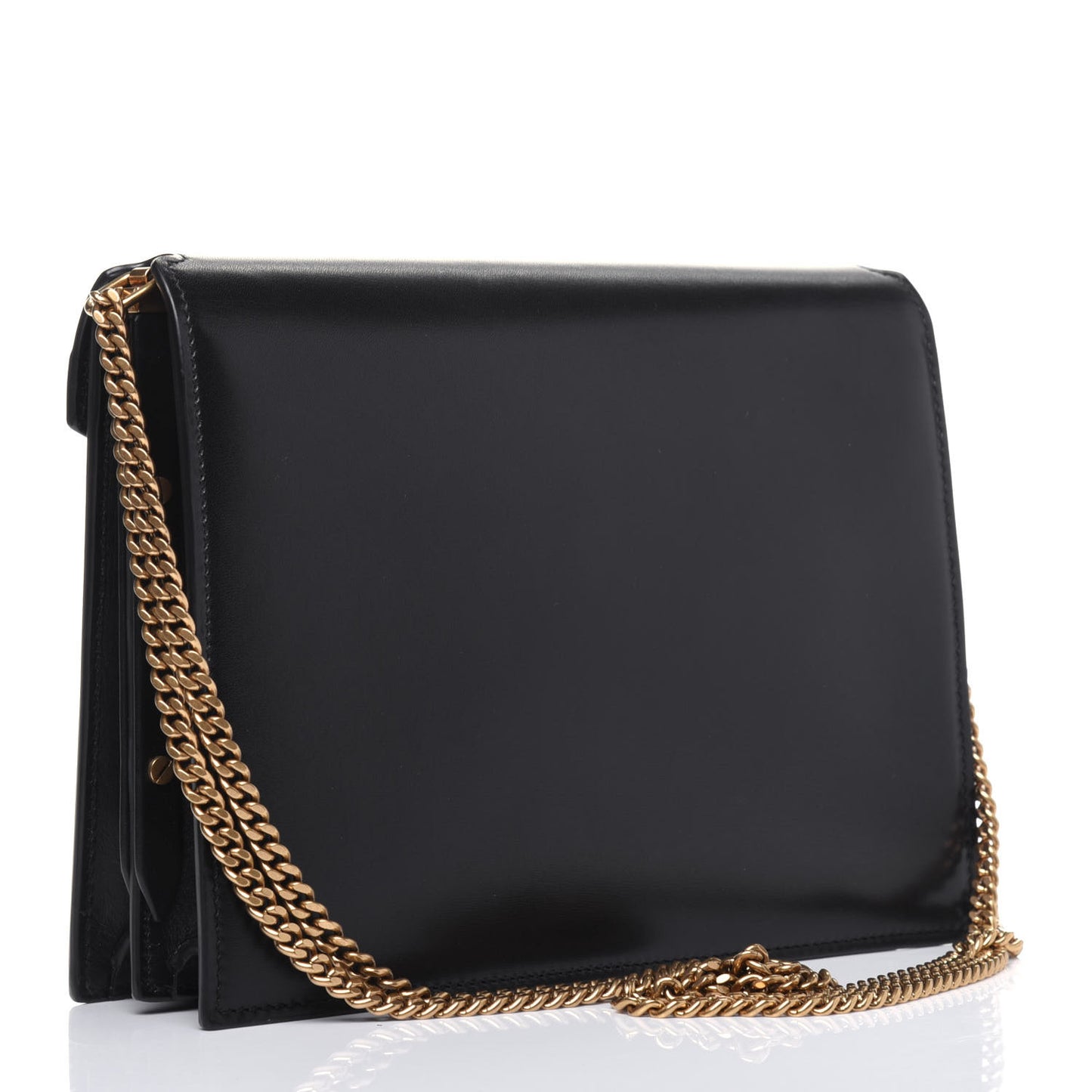 Smooth Calfskin Monogram Cassandra Clasp Bag Black
