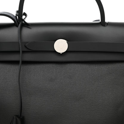 Hermes Toile H Berline Vache Hunter Herbag Zip PM 31 Black Ecru 9 of 12