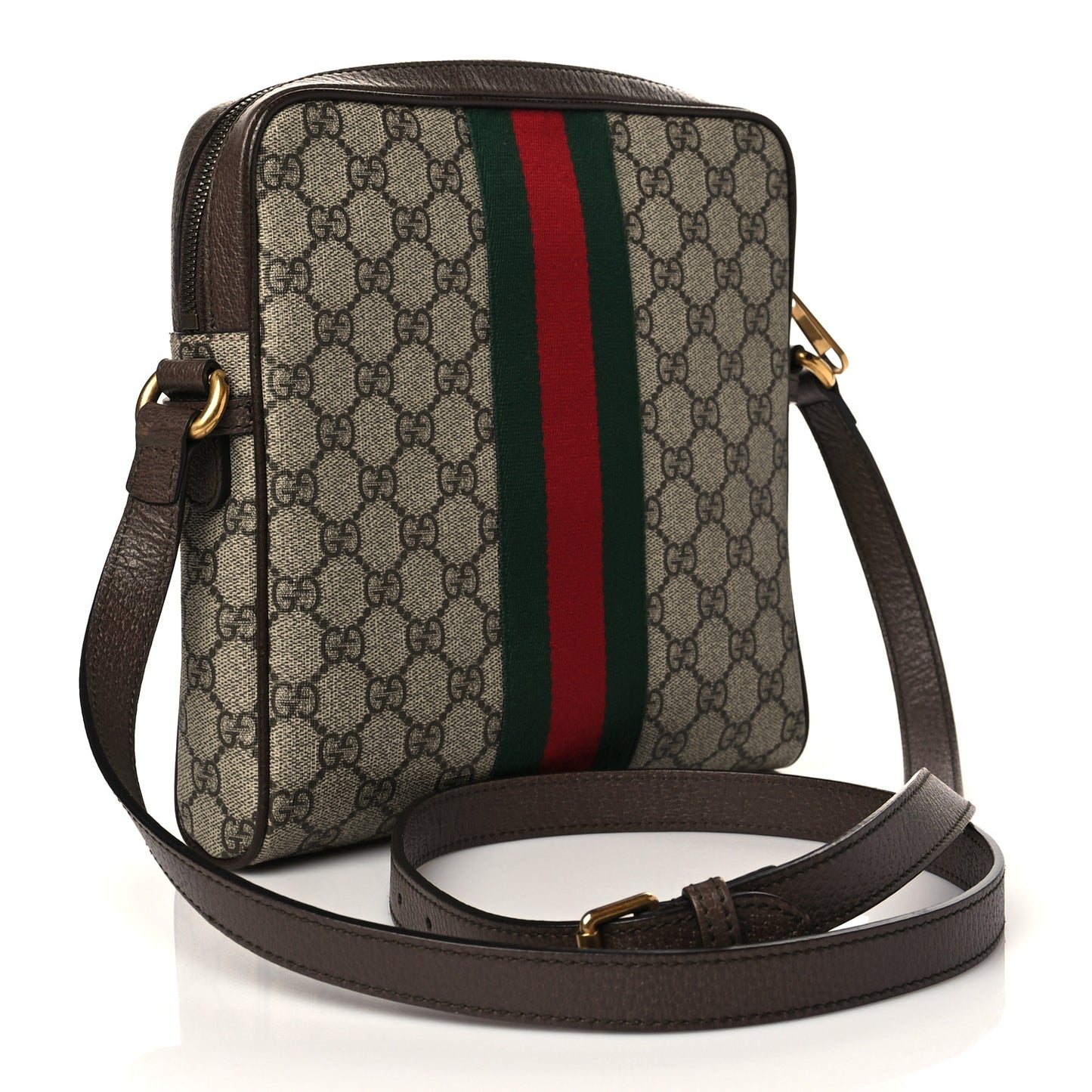 GG Supreme Monogram Web Small Ophidia Messenger Bag Brown