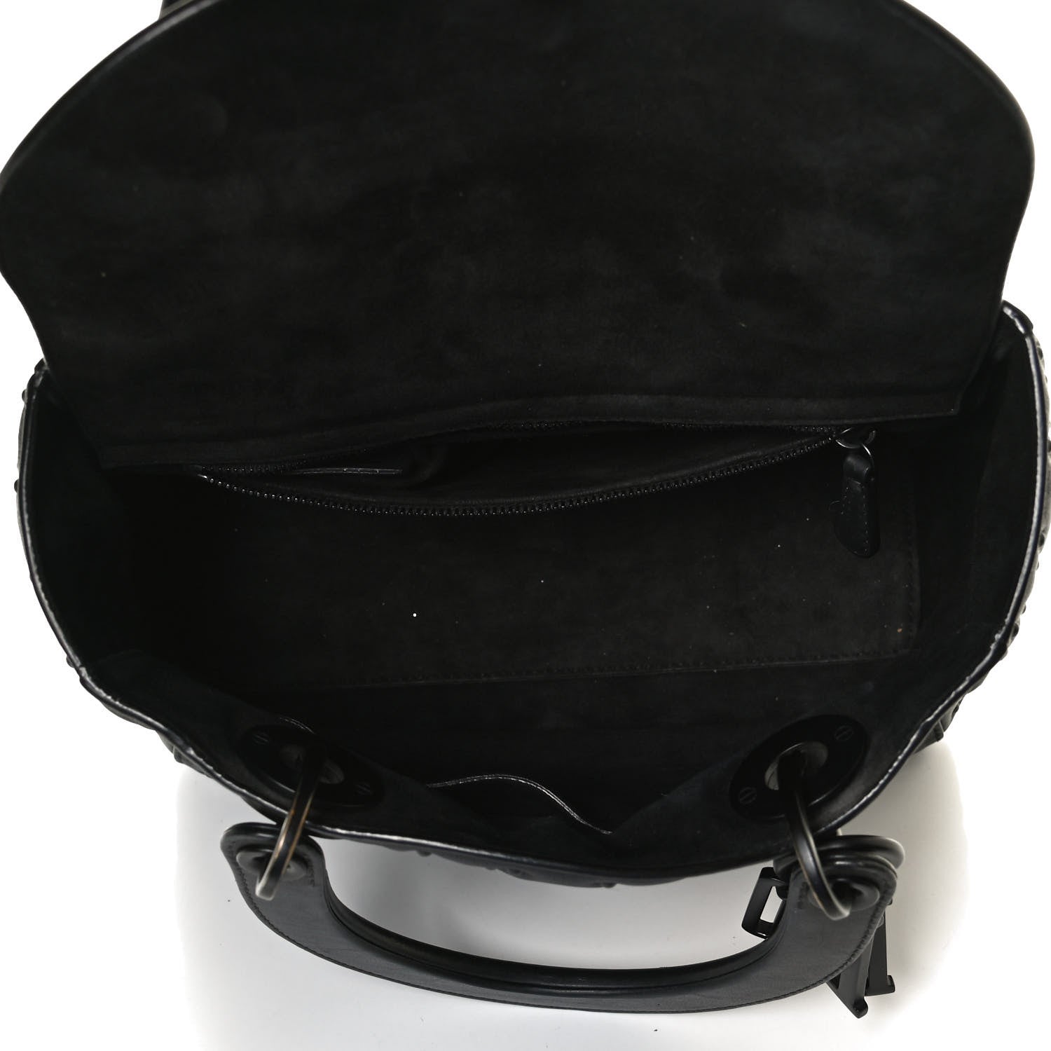 Christian Dior UItra Matte Calfskin Cannage Studded Medium Supple Lady Dior Black 14 of 16