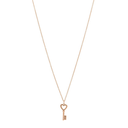 Tiffany Rose Gold Mini Heart Key Pendant Necklace 1 of 5