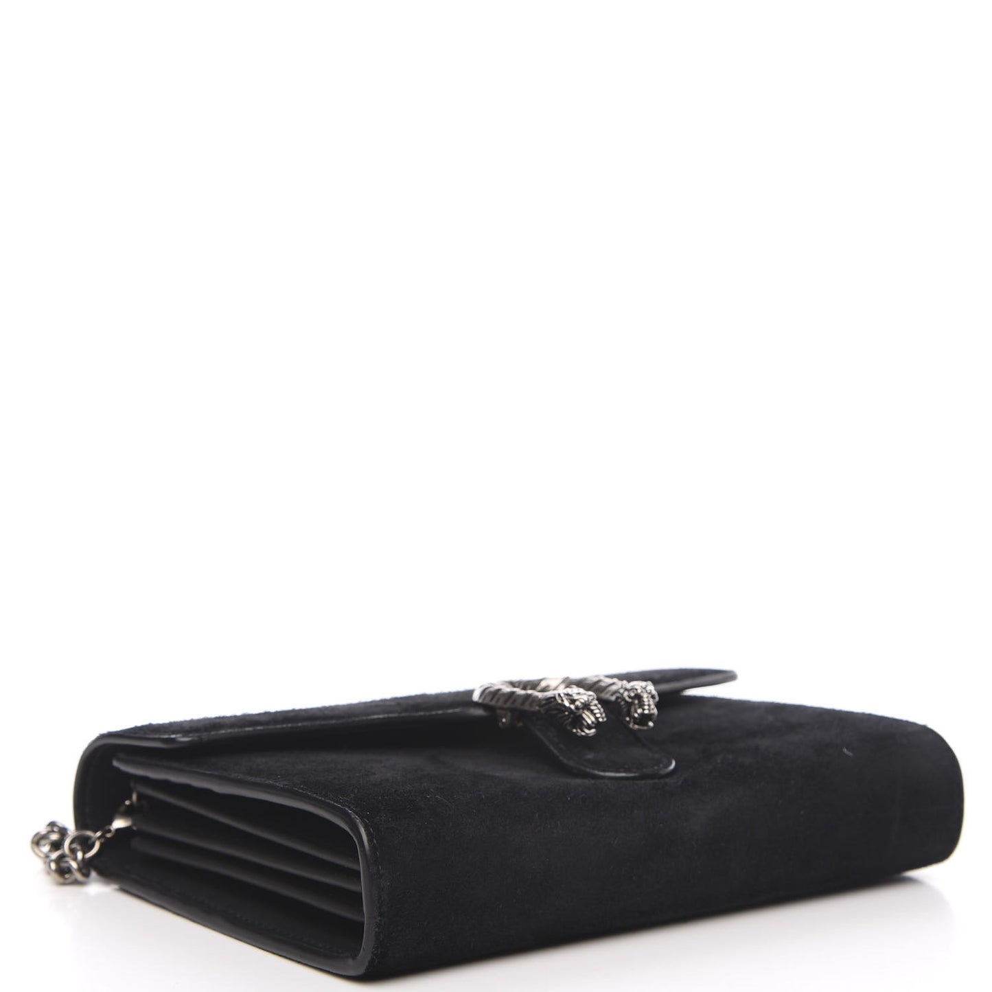 Suede Mini Dionysus Chain Wallet Black